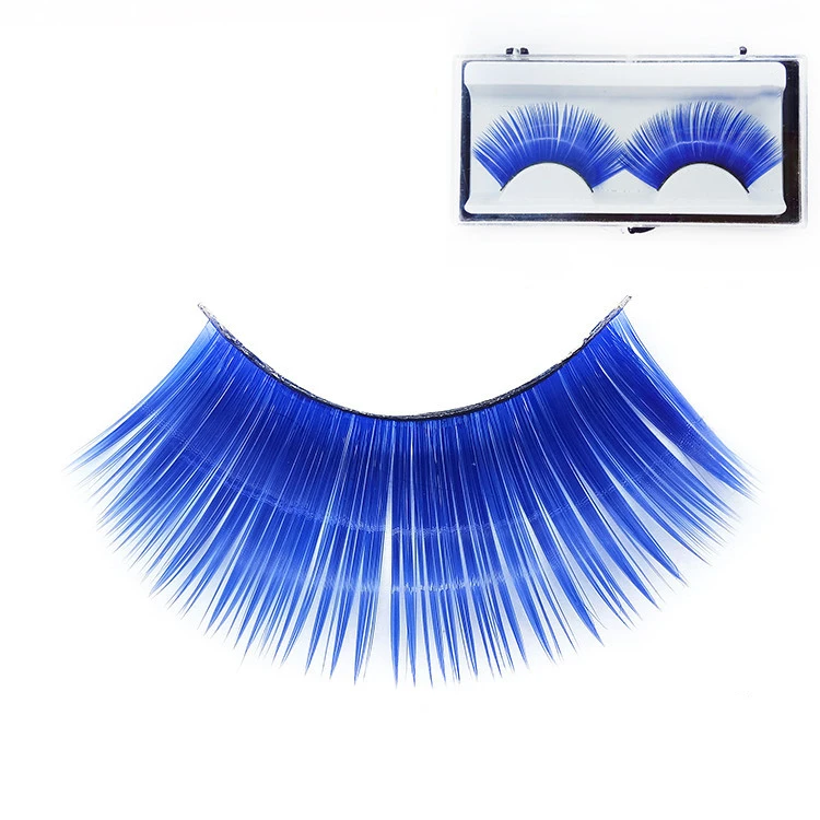 Фото Лидер продаж 1 пара синих накладных ресниц Модные Преувеличенные инструменты для