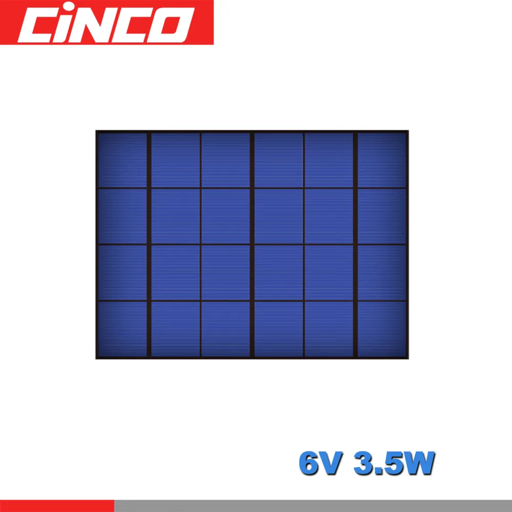 Поли панель солнечной 6V 3 5 W 583mA Стандартный эпоксидный монокристаллический