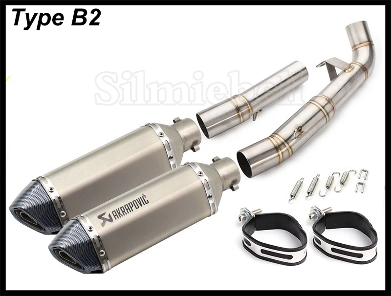 Type B2 Выхлопной побег на мотоцикле Kawasaki Z1000 2007 2008 2009 глушитель выхлопа выхлопной трубы Системы с соединительной трубы - Цвет: Type B2
