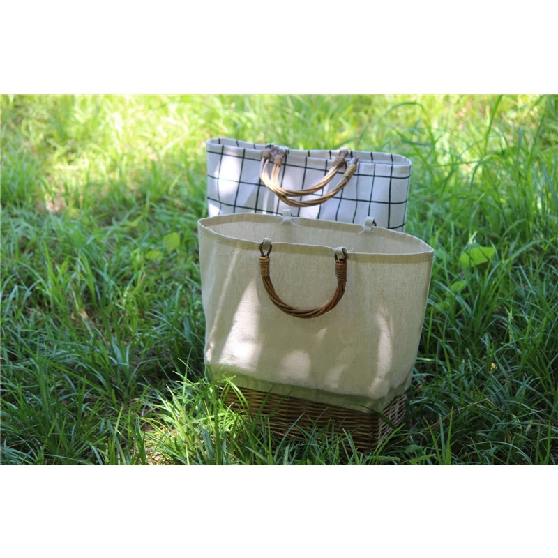 Повседневные женские сумки в клетку новинка вместительная Льняная сумка-тоут