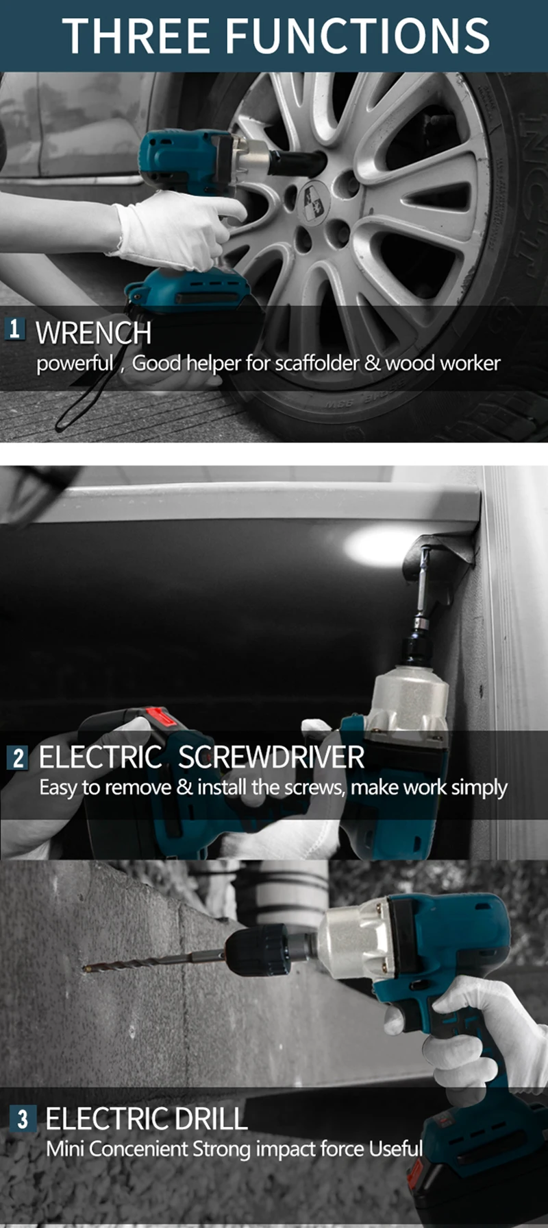 Toolstrong 21V литиевая батарея максимальный крутящий момент 280N. m беспроводной электрический ударный гайковерт Аккумуляторная дрель промышленного класса IW04B