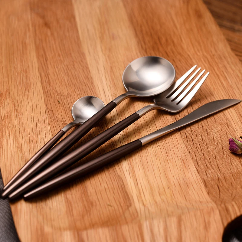 Набор столовых приборов KuBac из нержавеющей стали 24 шт.|silver dinnerware sets|dinnerware setknife fork |