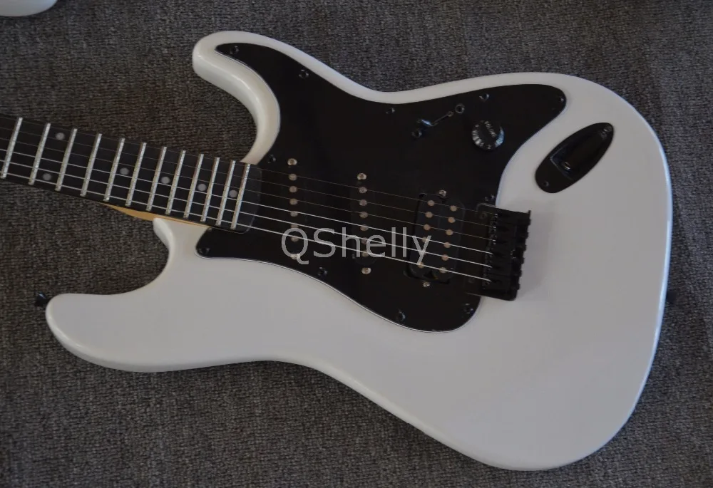 QShelly custom электрическая гитара высокое качество белый Charvel San Dimas alder body ebony|musical