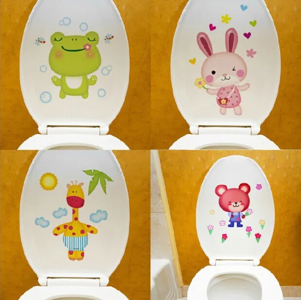 1 шт. съемные декоративные настенные наклейки милые сказочные на унитаз в ванной