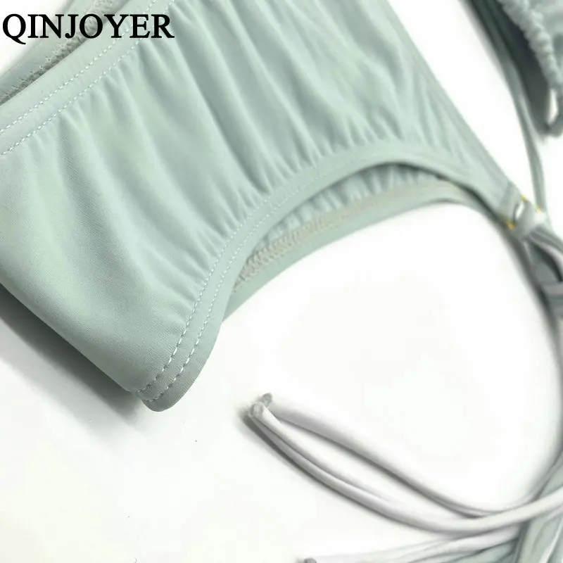 QINJOYER, сексуальный микро бикини,, купальник, пуш-ап, для женщин, с кисточками, бразильский купальник, танга, мини бикини, набор, купальник для женщин