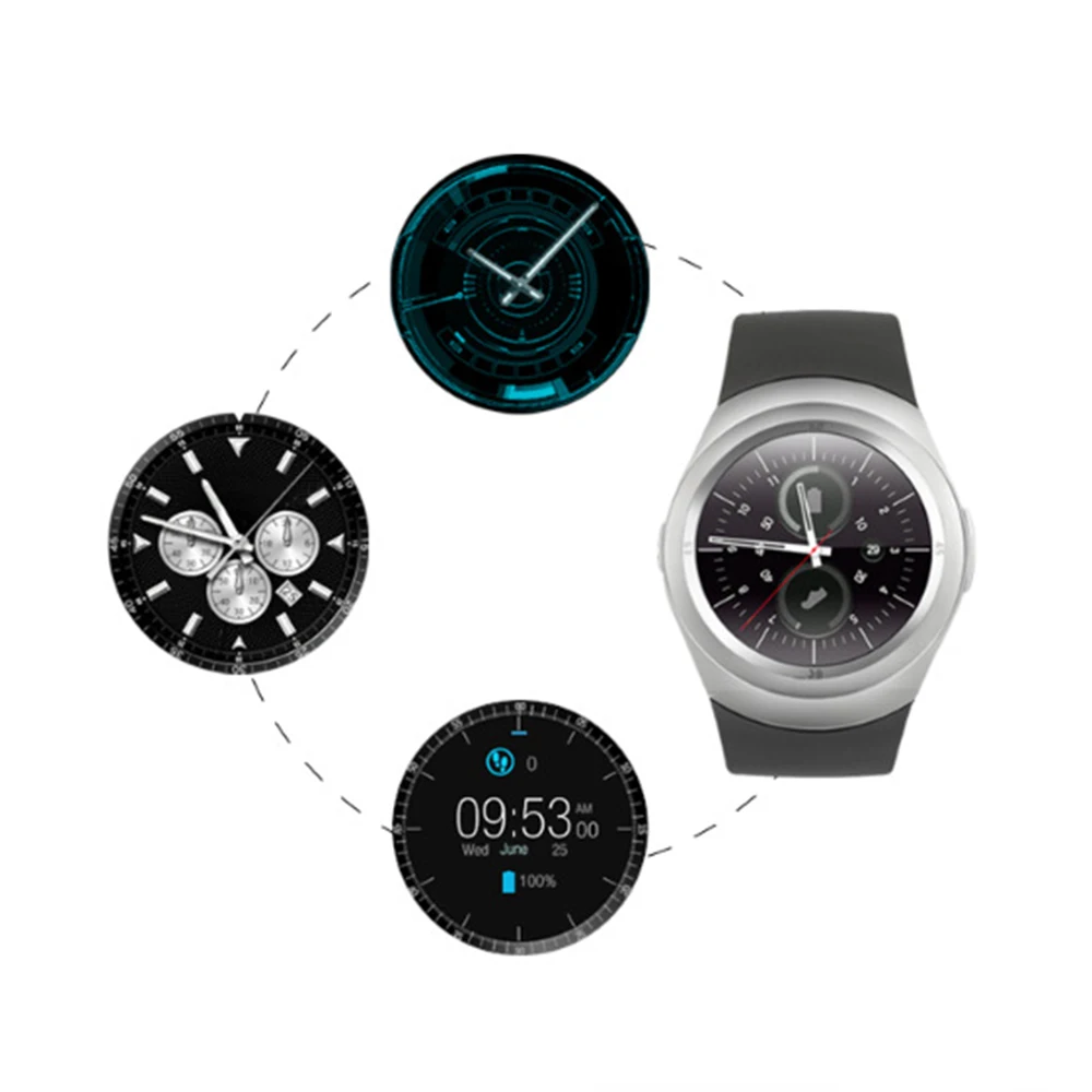 Leegoal Smart watch android heart rate monitor remote control music round Wristband smartwatch for ios smartphone | Электроника