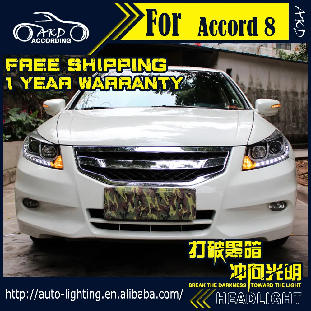 AKD автостайлинг фары для Honda Accord 2008 2012 светодиодный ные DRL H7 D2H Hid опция ангельский