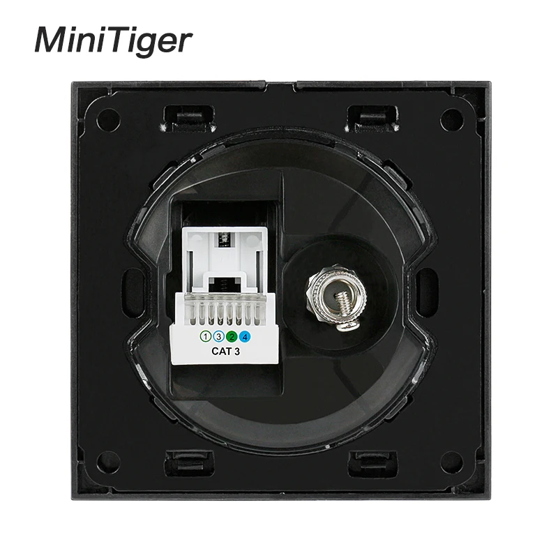 Белая Роскошная кристаллическая панель Minitiger из закаленного стекла модель RJ11
