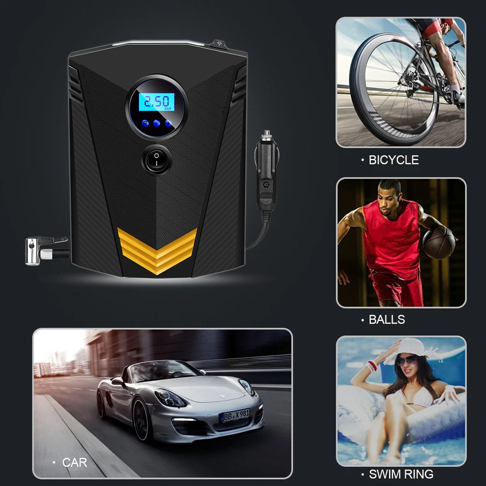 Автомобильный насос для шин портативный аварийный мини высокого давления