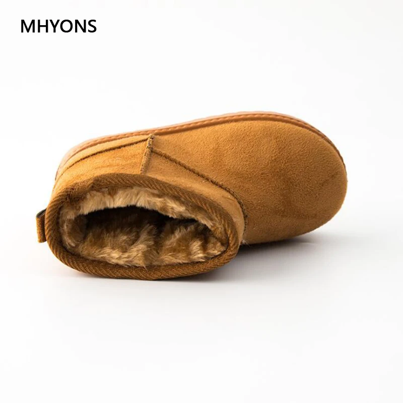 MHYONS/2018 Новые детские сапоги для мальчиков и девочек зимние ботинки бархатные