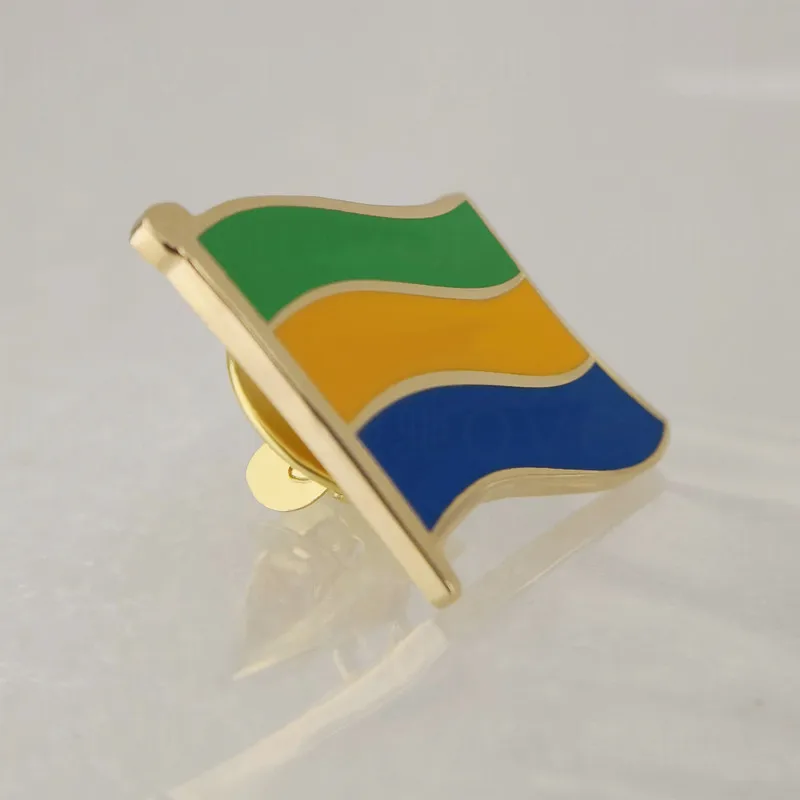 

Soft Enamel Gabon Flag Lapel Pins