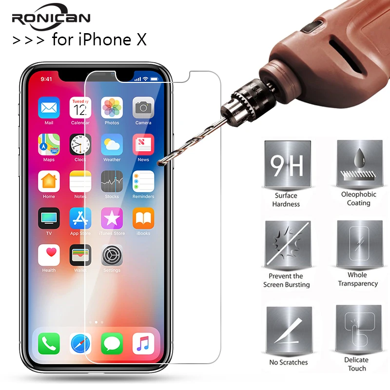Закаленное стекло для iPhone XS XR MAX Защитная крышка экрана 8X7 6 6S Plus 5 5S SE 1 8 дюймов