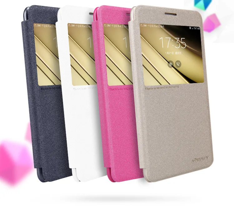 Nillkin искра серии ультра-тонкий кожаный флип бизнес case с окошком для samsung galaxy c7 (c7000)