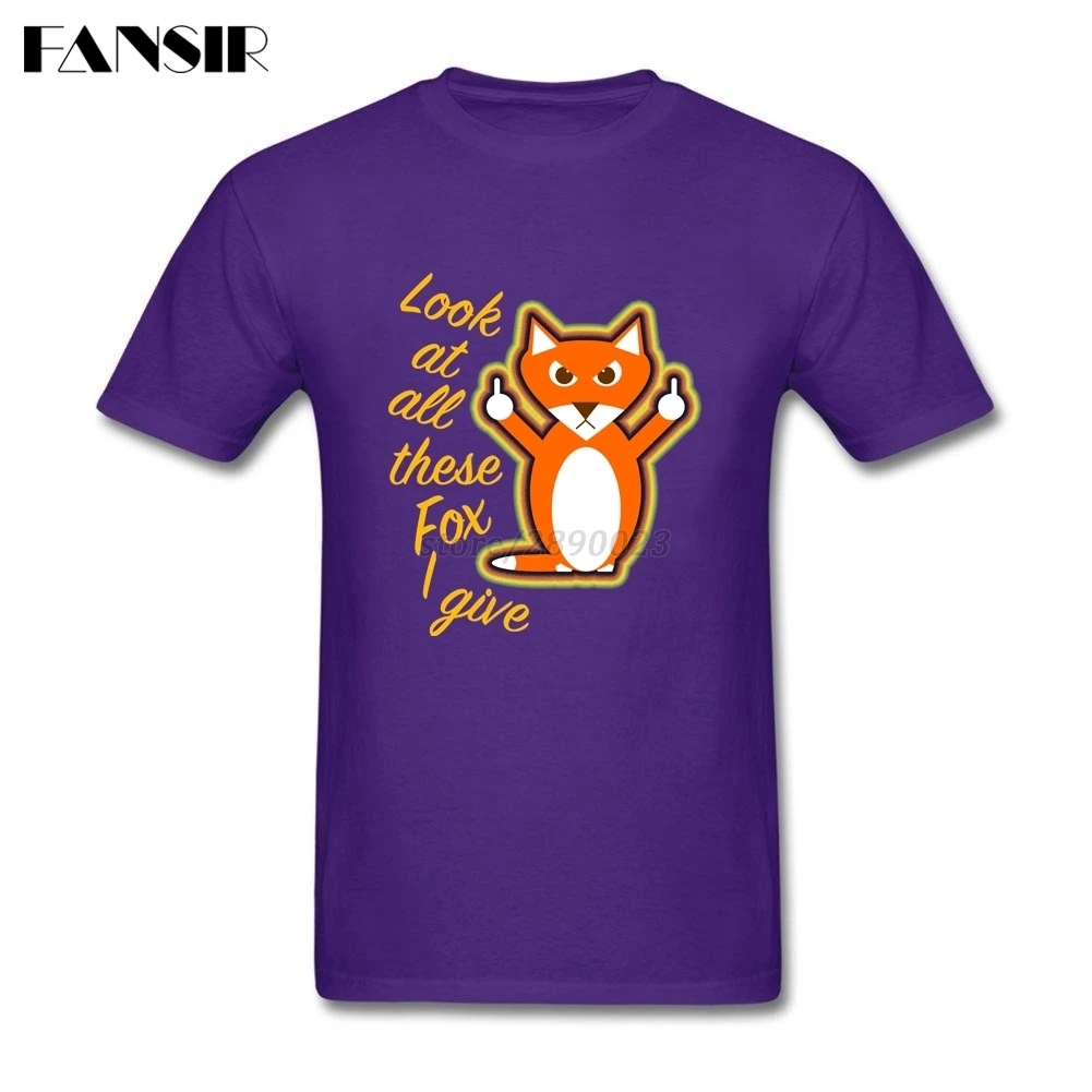 Look At All These Fox I Give Men T-shirt Crazy T Shirts For Custom Cotton Short Sleeve Plus Size Clothing Team | Мужская одежда