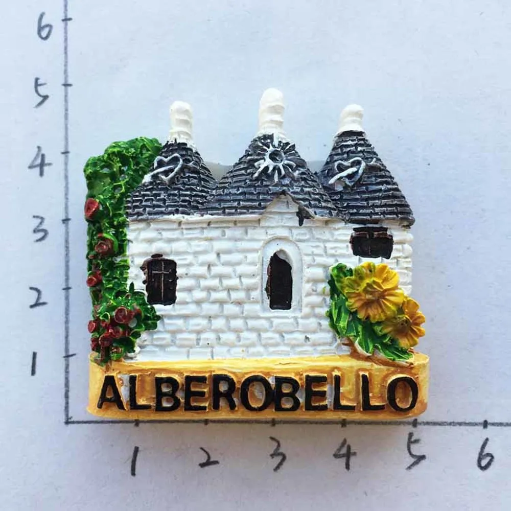 

Alberlbello Trulli Italy Travel Souvenirs Fridge Magnet Lucca 3d Resin Handmade Refrigerator Magnetic Sticker Home Decoration