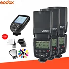 Godox 3 * V850II 18000s HSS 2,4G GN60 Встроенная беспроводная система X литиевая батарея Speedlite вспышка с Xpro триггером для Nikon Sony