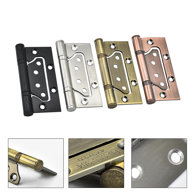 Stainless Steel Door Hinge 4 Inch Wooden Heavy Duty Mute Bearing Hinges Sub-mother Hardware Accessory | Обустройство дома