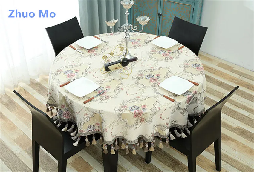 

Роскошная круглая скатерть в европейском стиле, домашний декор, кухонные аксессуары, скатерть для стола на свадьбу, день рождения