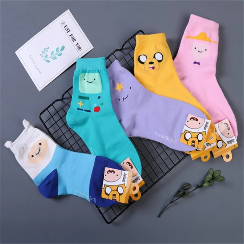 4 шт. персонализированные носки с принтом аниме модные забавные новые женские