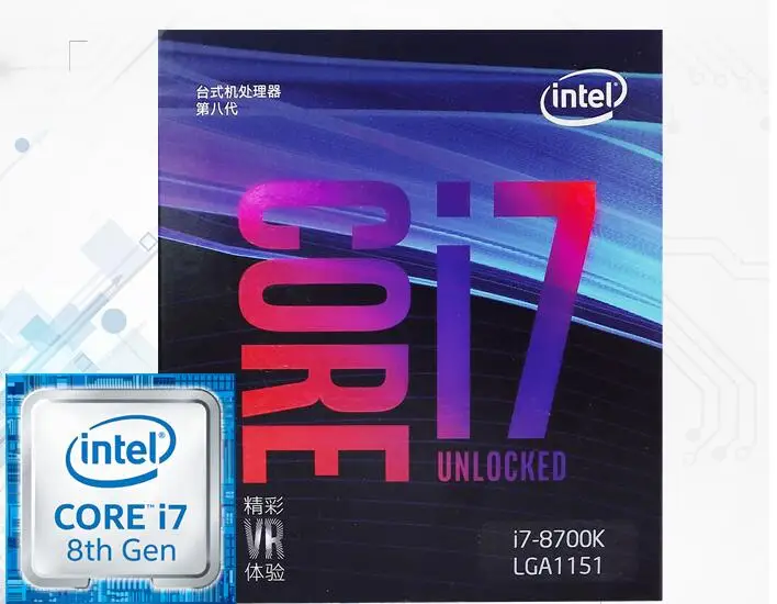 Новый оригинальный процессор Intel Core i7 8700K в штучной упаковке 3 70 ГГц LGA1151 14 нм 6 ядер