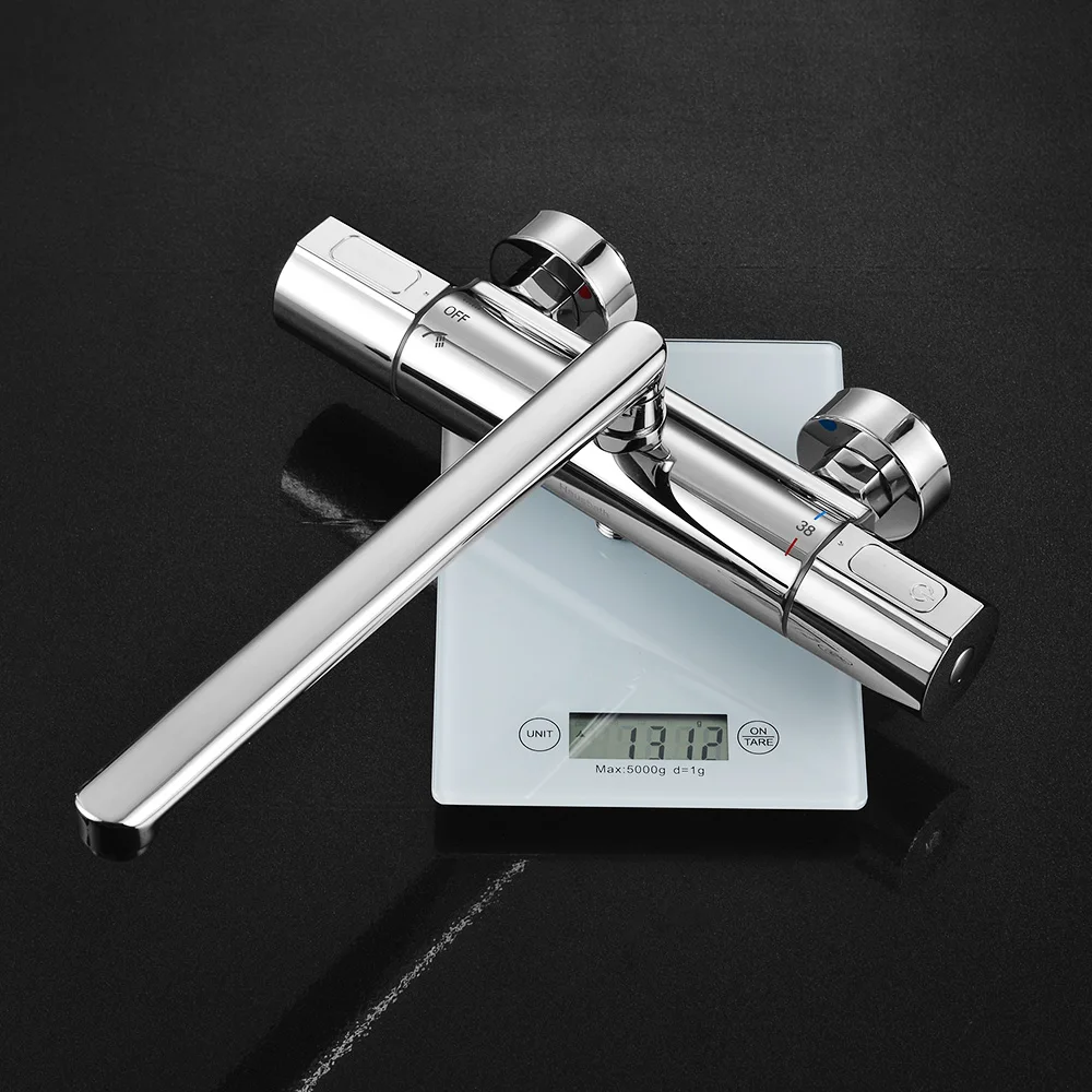 Bath Shower Faucet Thermostatic Mixer Tap Nozzle Temperature Control Chrome Finishing Wall Mounted | Обустройство дома