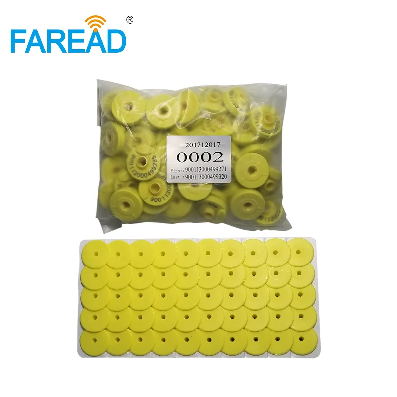 Круглые серьги с сертификатом ISO 11784/5 X10 шт животные ушные знаки для свиней коров