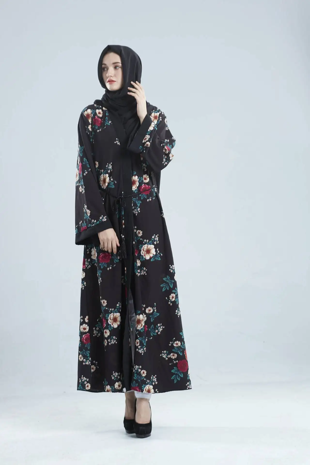 Новинка мусульманский женский кардиган исламский халат Eid al-Fitr платье с принтом