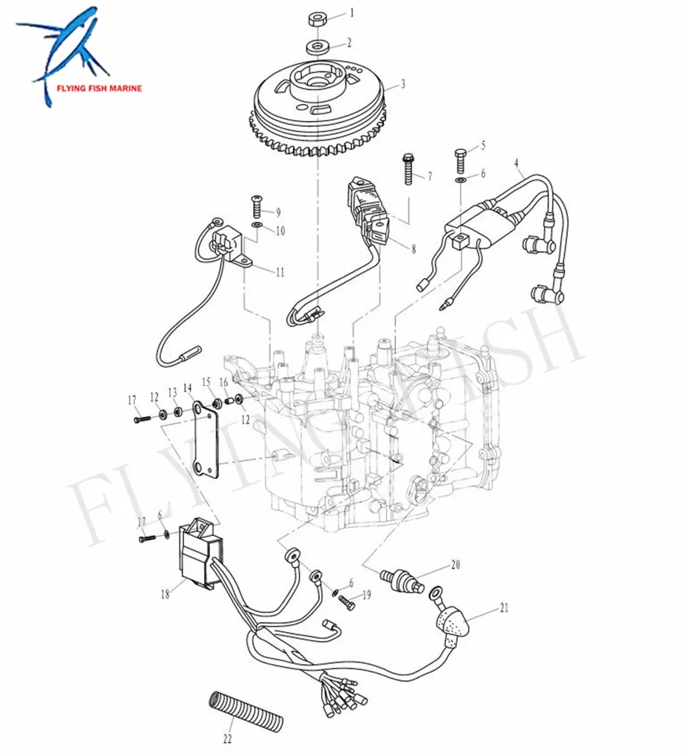 Катушка для зарядки 3AA-06021-0 3AA060210M Tohatsu Nissan MFS8 MFS9.8 NSF8 NSF9.8 4-тактный бесплатная