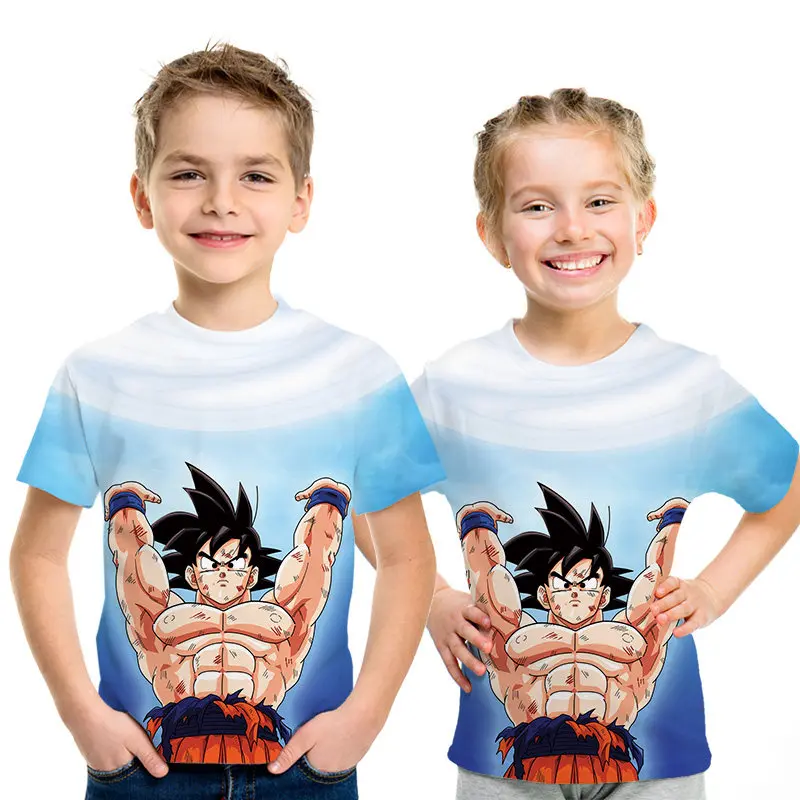 Супер инстинкт Dragon Ball 3D футболка Saiyan обувь для мальчиков и девочек летний