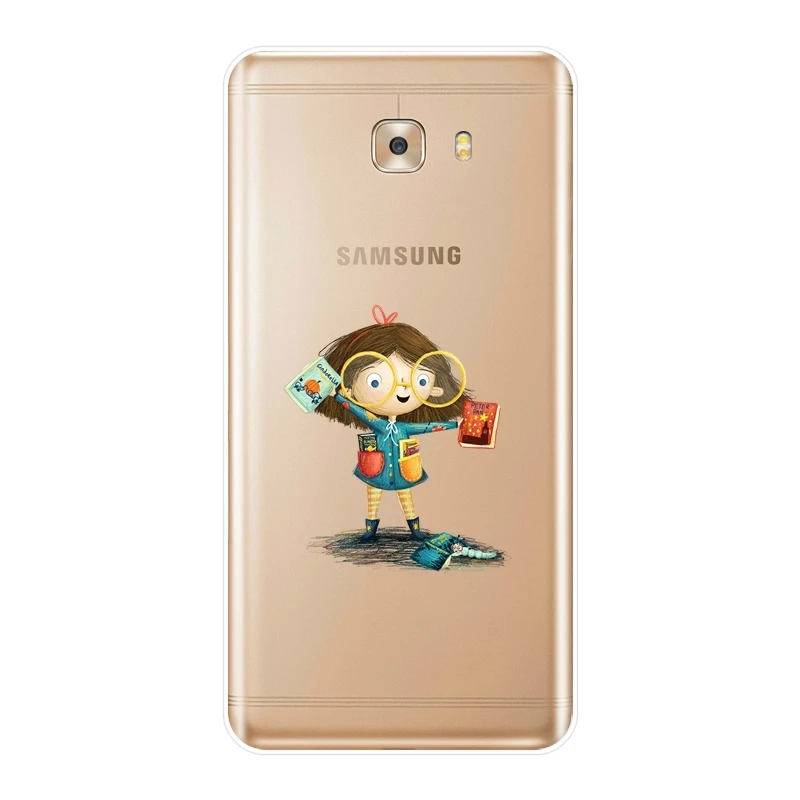 Мягкий чехол для телефона Samsung Galaxy C9 C7 C5 Pro мультяшная девушка Kawaii Kpop силиконовая