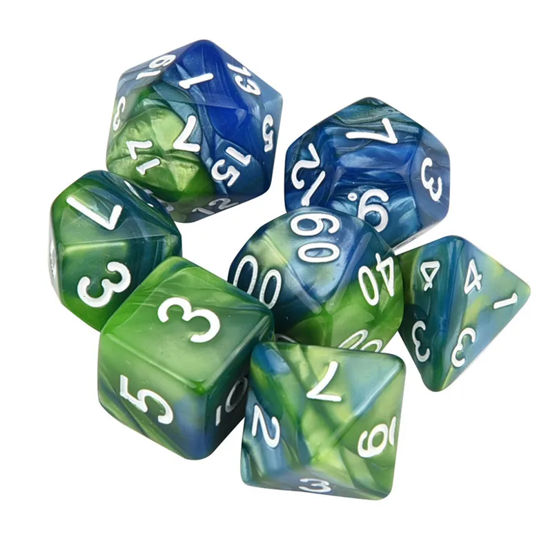 7 шт./компл. TRPG игра в кости полиэдральный D4 D20 мульти сторонее акриловое Рождество