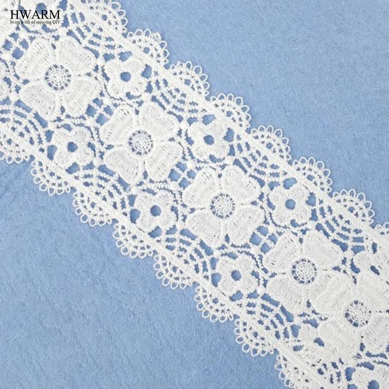 

5yards 5.9cm wedding decoration for home White african lace fabric ribbon DIY embroidery water-soluble lace cloth accessories
