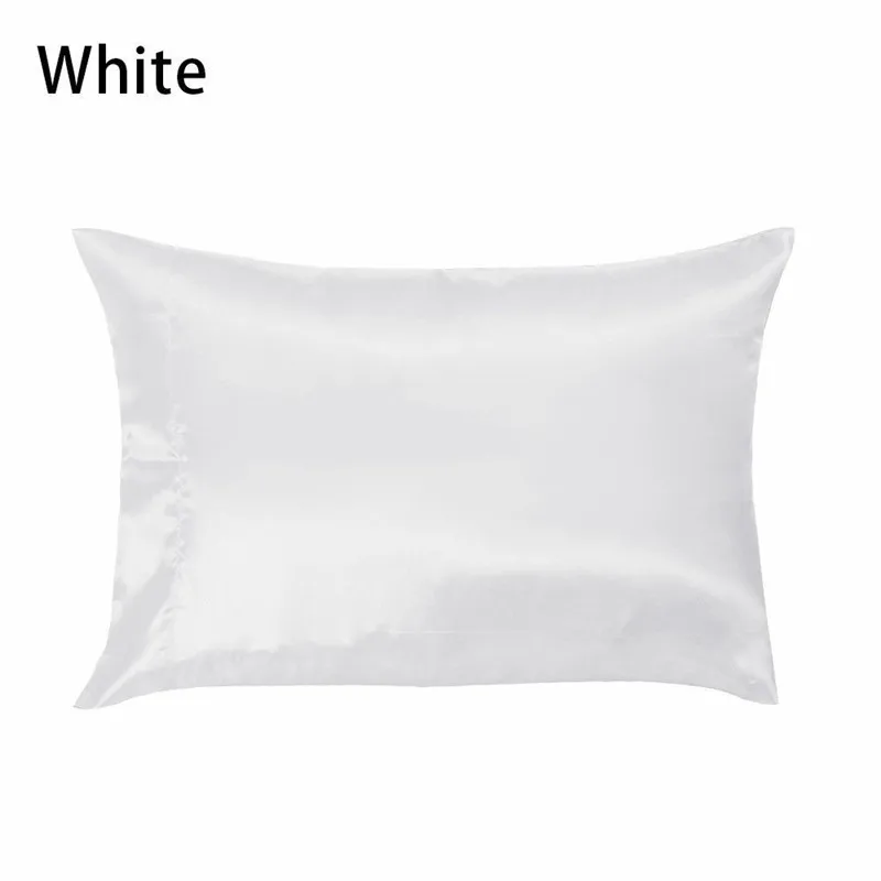 Одна пара шелковых наволочек для подушки новый однотонный чехол Модный мягкий