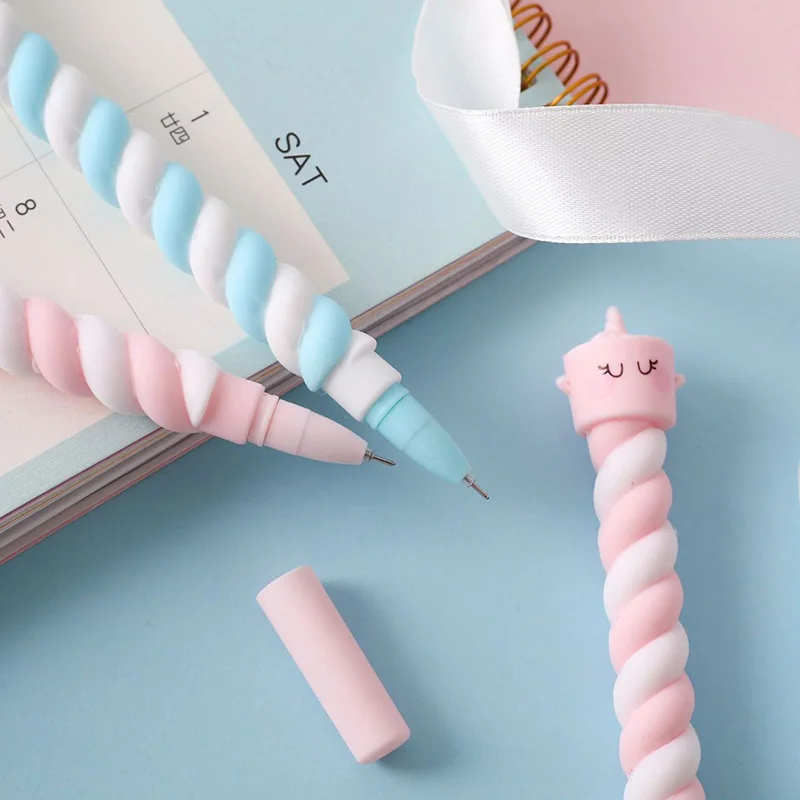 1 шт. милый торт флеш-накопитель в виде единорога Kawaii нейтральные ручки 0,5 мм креативные твист гелевые ручки для детей девочка подарок школьные офисные принадлежности канцелярские принадлежности