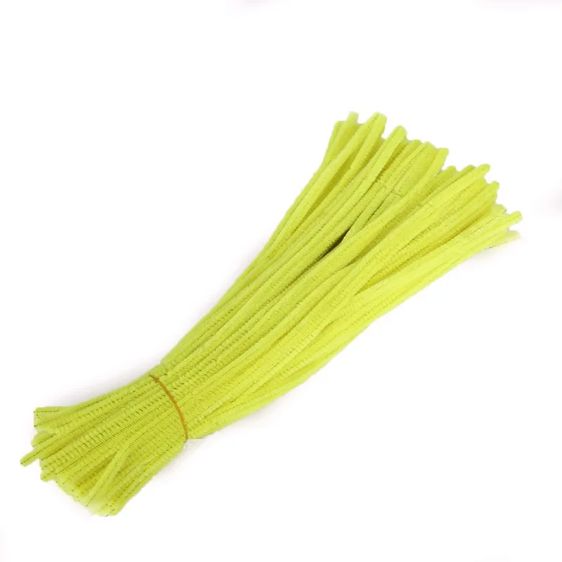 Light Yellow 100 шт 30 см синель стебли трубы Очистители дети плюшевая обучающая игрушка красочные трубы очиститель игрушки ручная работа, сделай сам, ремесло поставки - Цвет: Light Yellow