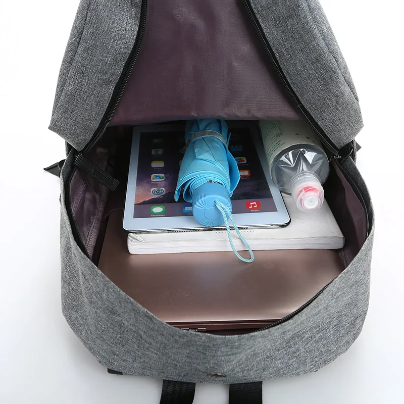 Новый холст Водонепроницаемый рюкзак Для женщин мужчин зарядка через usb для