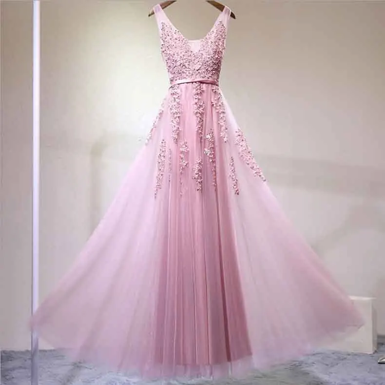 Pink Sleeveless Серое вечернее платье женское свадебное кружевное платье с вышивкой для невесты красное ковровое платье для женщин темно-синее черное розовое красное размера плюс 5XL 4XL - Цвет: Pink Sleeveless