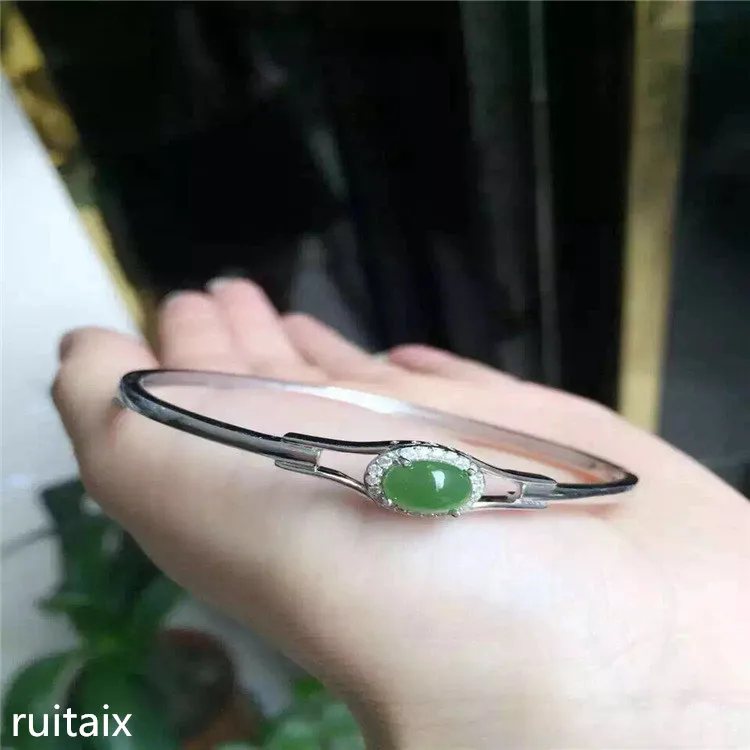 

KJJEAXCMY fine jewelry 925 Pure silver inlay natural jasper bracelet lady jewelry