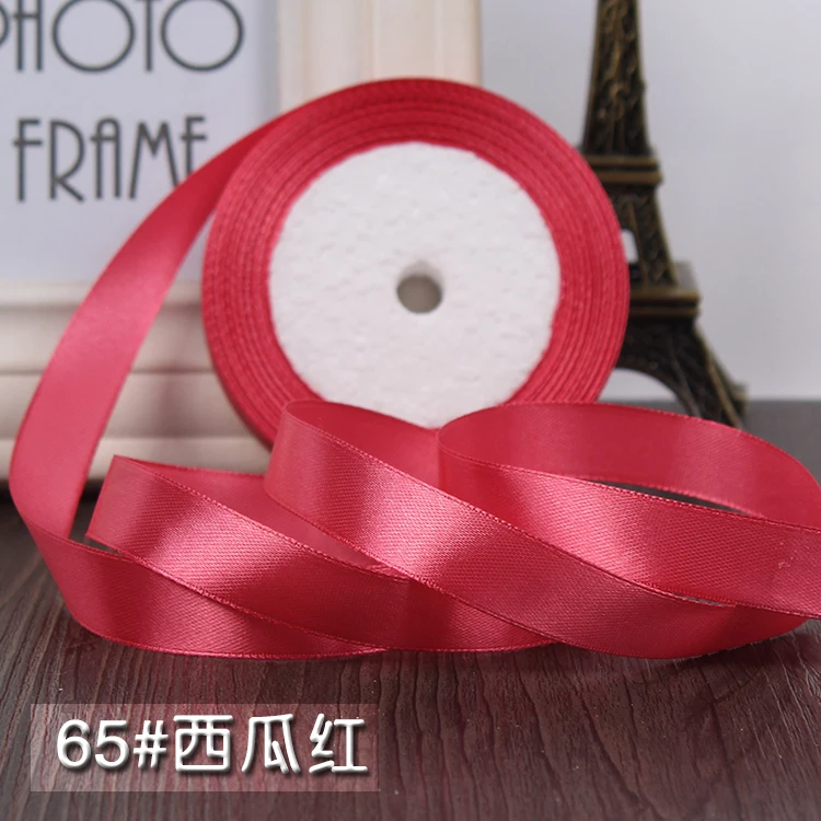 Watermelon 22 м/лот 15 мм шелковые атласные ленты Рождественские Свадебные украшения подарок на день рождения упаковка DIY ремесла розы искусственный цветок - Цвет: Watermelon