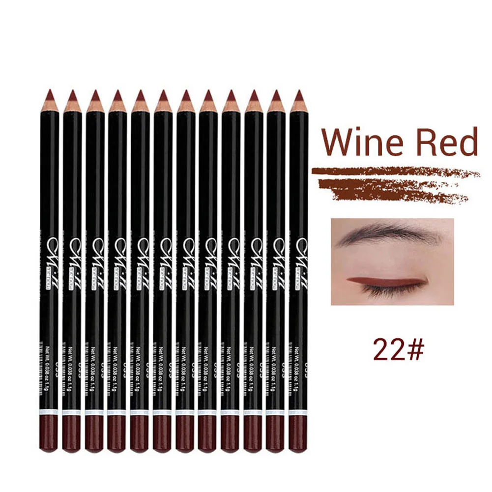 12 Pcs/Set Eyeliner Pencils Waterproof Eyebrow Lipsticks Lip Liner Pen Cosmetics Eyes Makeup Tool OR88 | Красота и здоровье