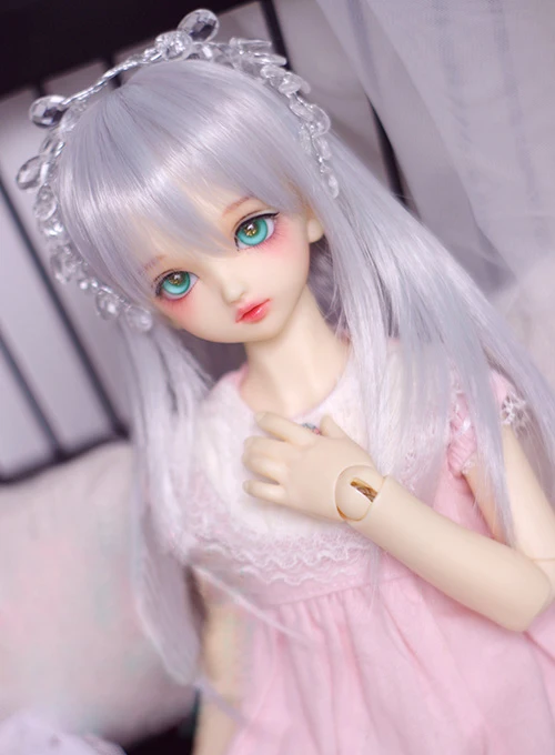 

Doll wigs purple-gray pink-gray High-temperature wire long straight wigs for 1/3 1/4 BJD DD SD MSD doll wigs doll accessories