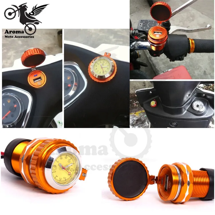 8 видов цветов в наличии автомобильные usb зарядка мотоциклетные часы мобильный