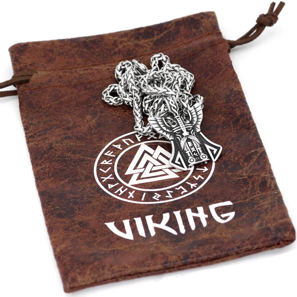 Нержавеющая сталь скандинавский Викинг odin лицо Амулет ожерелье с подвеской в
