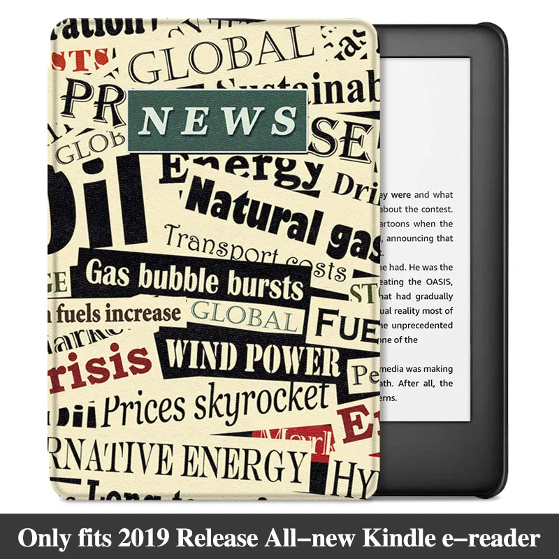 News AROITA легкий Чехол для всех-new Kindle 10th Generation eReader(модель J9G29R)-модный защитный чехол с функцией автоматического сна/пробуждения - Цвет: News