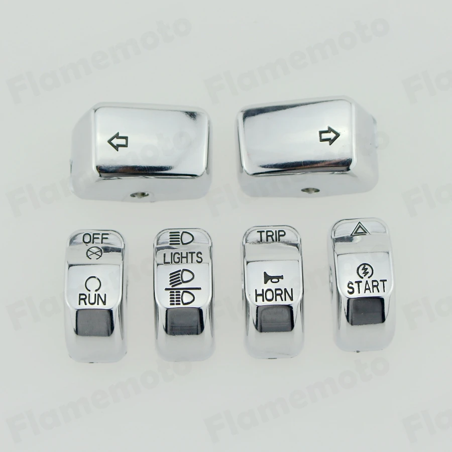 Хромированная Крышка корпуса переключателя мотоцикла комплект крышек кнопки