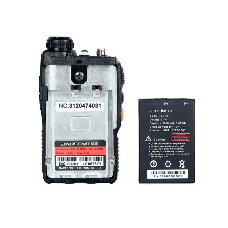 Baofeng/Pofung УФ-3R Walkie Talkie Dual Band Двухстороннее радио амадор 10 КМ 2 Вт 99CH UHF VHF FM VOX ходить
