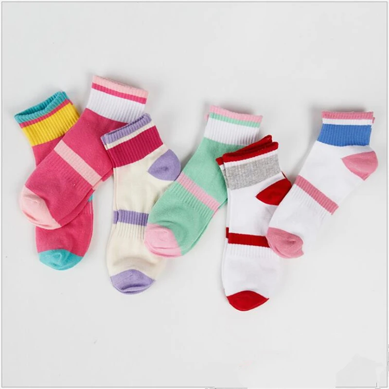 2018 разноцветные модные хлопковые носки унисекс в полоску студенческом стиле