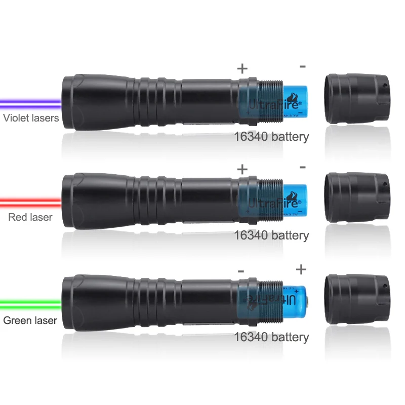 CWLASER 532nm/650nm/405nm фокусируемая зеленая/красная/фиолетовая лазерная указка (819) +