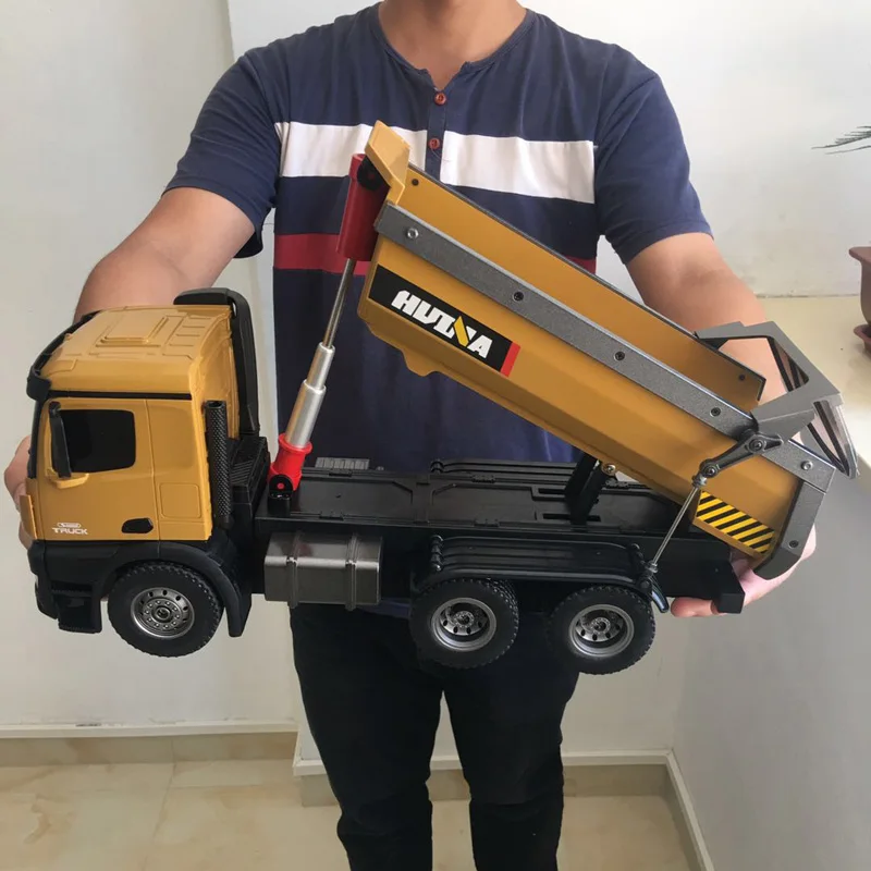 HUI NA TOYS 573 Большой самосвал RTR 2 4 ГГц 10 каналов 1:14 металлический HUINA RC тележка для