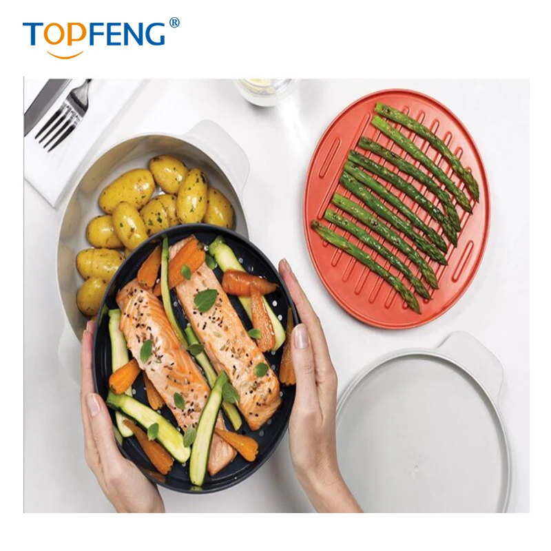 Topfengмикроволновая печь штабелируемые корзины пароварка для здоровой пищи с